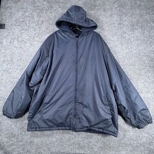 Original Cold Storage Windbreaker Jacket Men 3XL Navy Blue Lined Hooded Full Zip